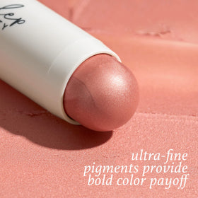 Julep angled blush stick with cap off showing twist-up convenience