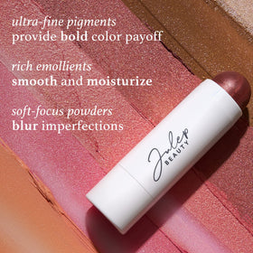 Julep swatch on arm demonstrating buildable rose gold pigment