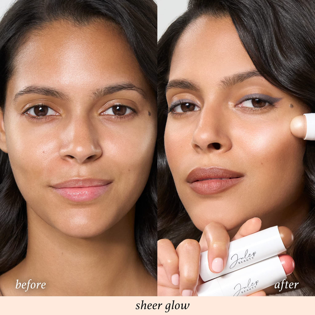 Julep applied on eyelid in close detail adding subtle luminous definition