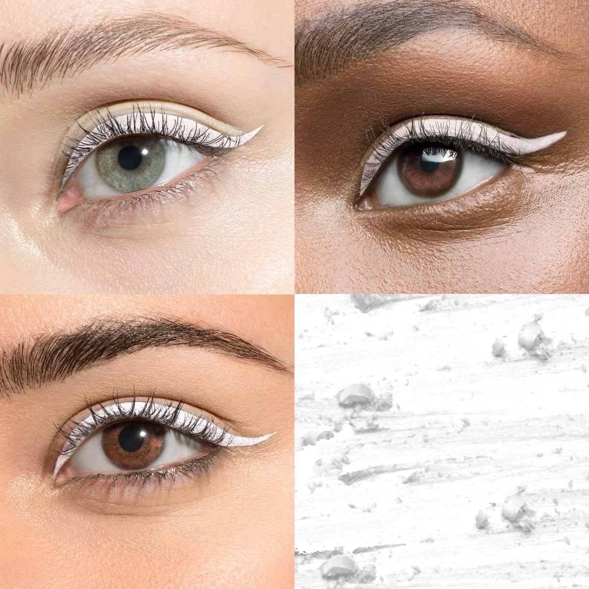 Julep texture swatch of white matte liner demonstrating opaque payoff