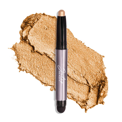 Julep front packaging showing warm gold shimmer stick benefit of easy application