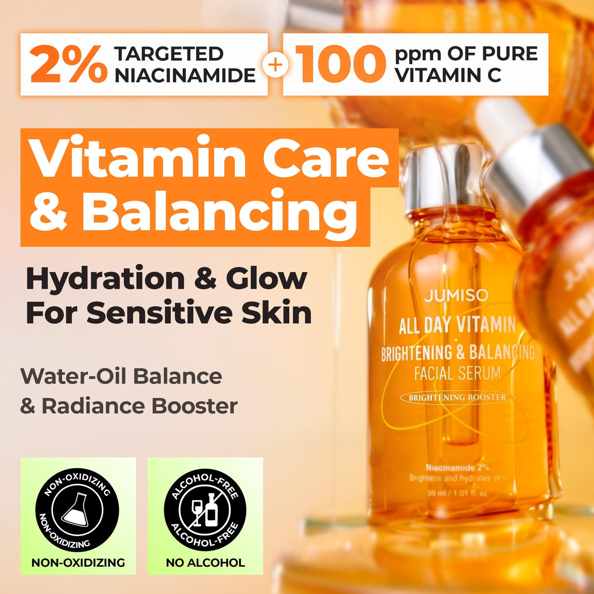 JUMISO dropper dispensing lightweight serum texture for quick absorption