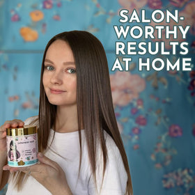 Jumybee before and after split ends improvement showing visible repair