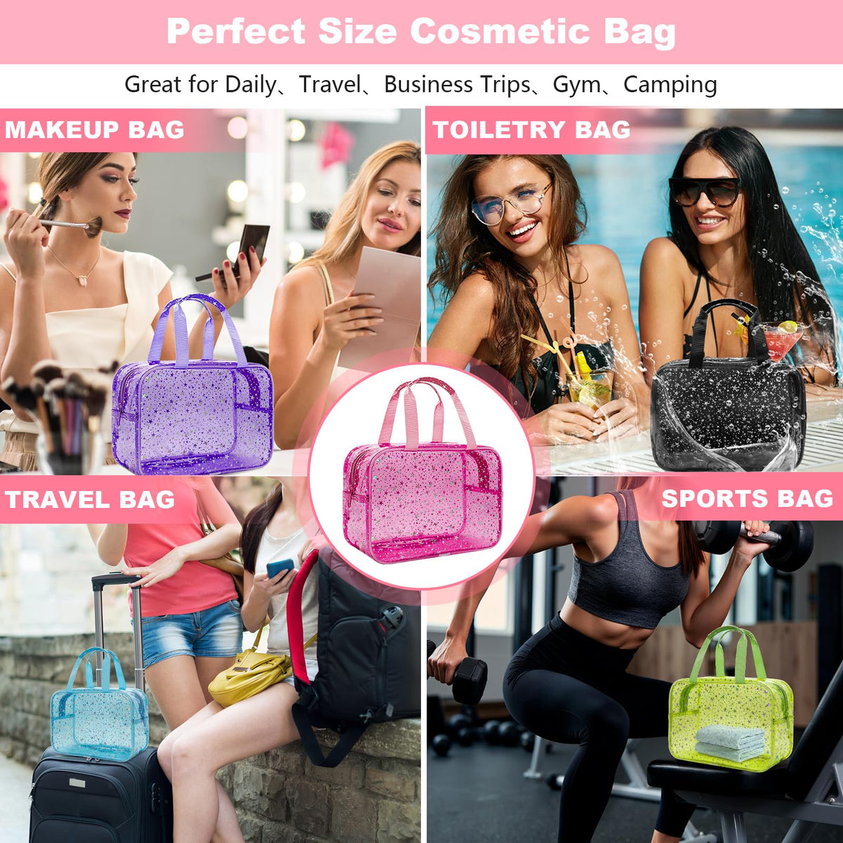 Junesters lifestyle beach and travel setting conveying portability and spill protection
