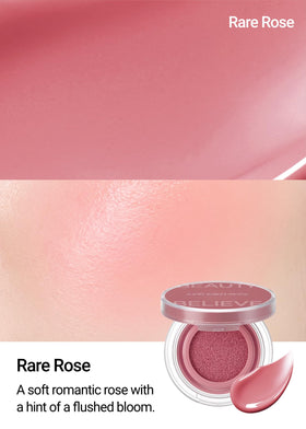 JUNG SAEM MOOL liquid blush swatch showing dewy texture and blendable finish