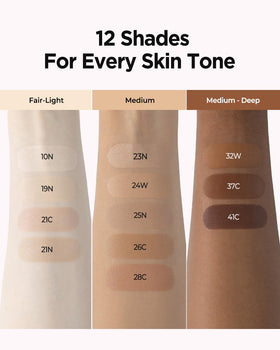JUNG SAEM MOOL product blended with fingers on cheek, showing natural finish and buildable coverage