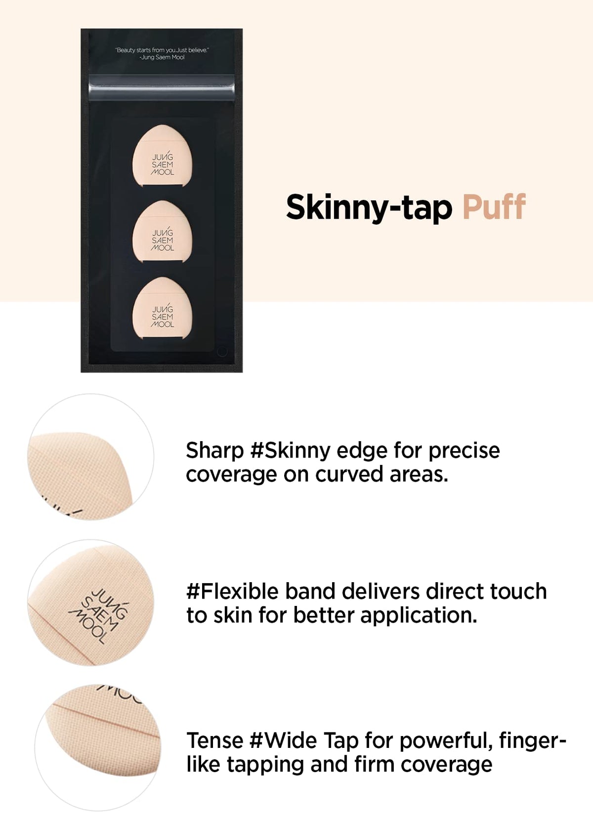 JUNG SAEM MOOL puff on fingertip demonstrating control and accuracy