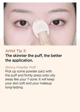 JUNG SAEM MOOL puff next to coin showing compact travel-friendly size