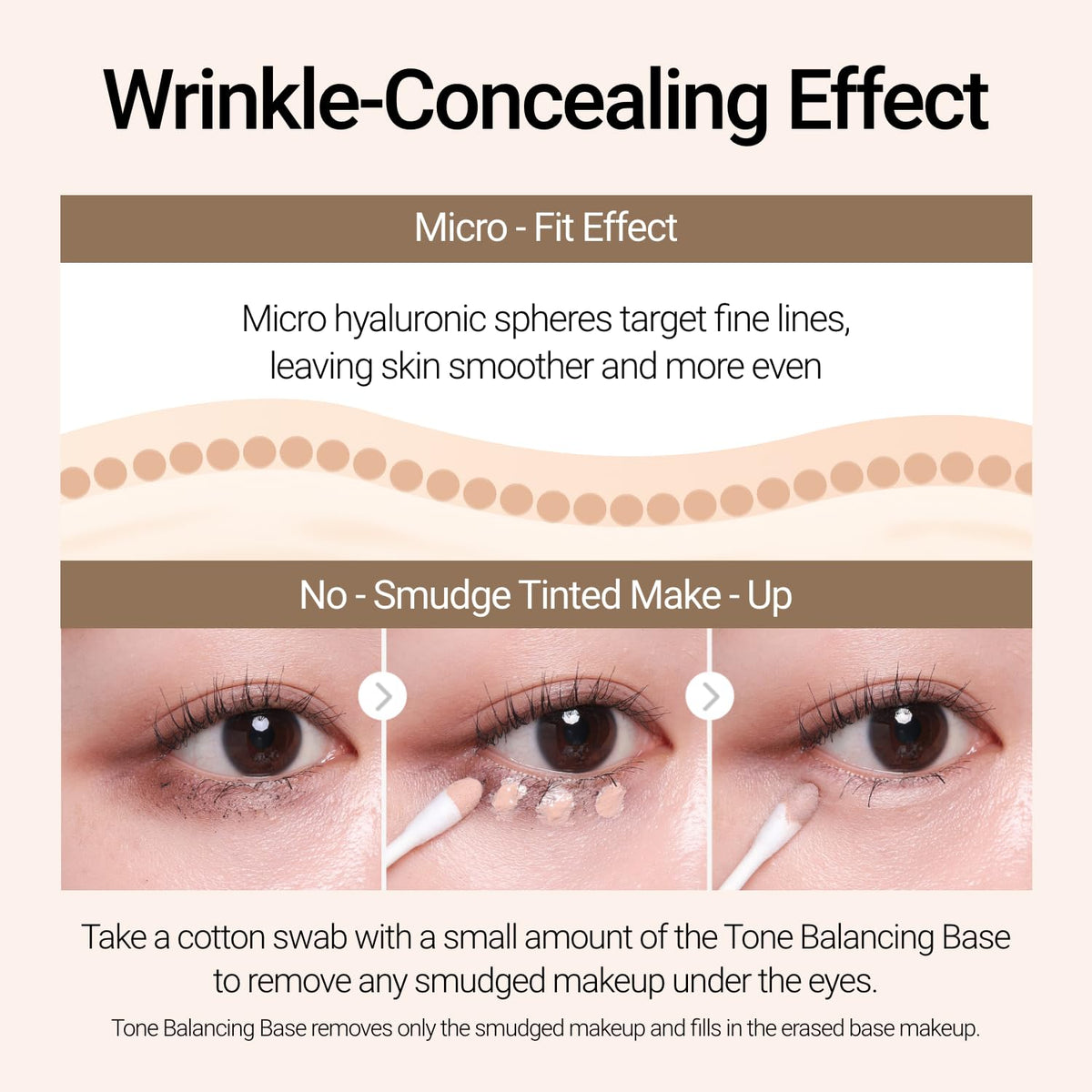JUNG SAEM MOOL swatch on wrist demonstrating natural beige tone that blends into skin