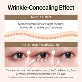 JUNG SAEM MOOL swatch on wrist demonstrating natural beige tone that blends into skin