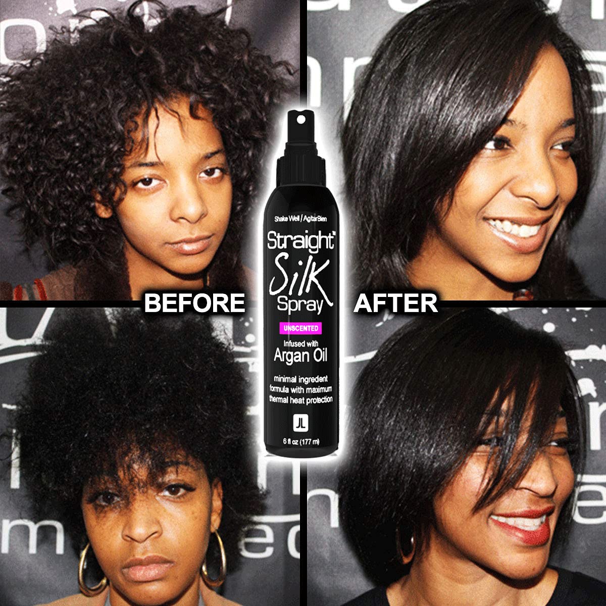 JuniorLabs before and after smoothing to reduce frizz and kink