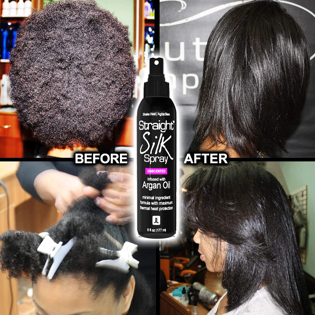 JuniorLabs spray used during flat-iron styling to protect hair