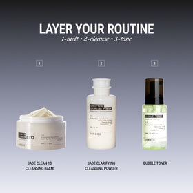 JUNO & Co. Clean10 pod on bathroom shelf in lifestyle scene promoting sustainable routine