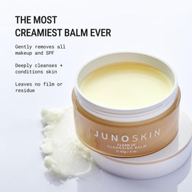 JUNO & Co. balm texture melting on fingertip for easy makeup removal