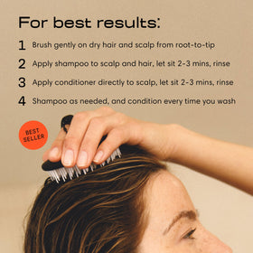 Jupiter conditioner dispensing to show creamy formula that hydrates hair ends