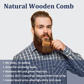 Jurgen K beechwood comb double-sided showing smooth detangling benefit