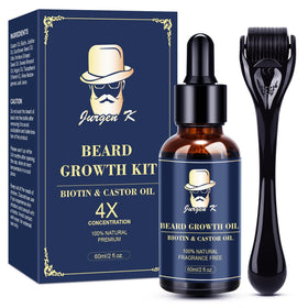Jurgen K front packaging showing full beard kit and gift-ready box benefit