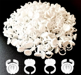 Jusbuya front packaging showing 300 disposable glue rings and professional supply benefit