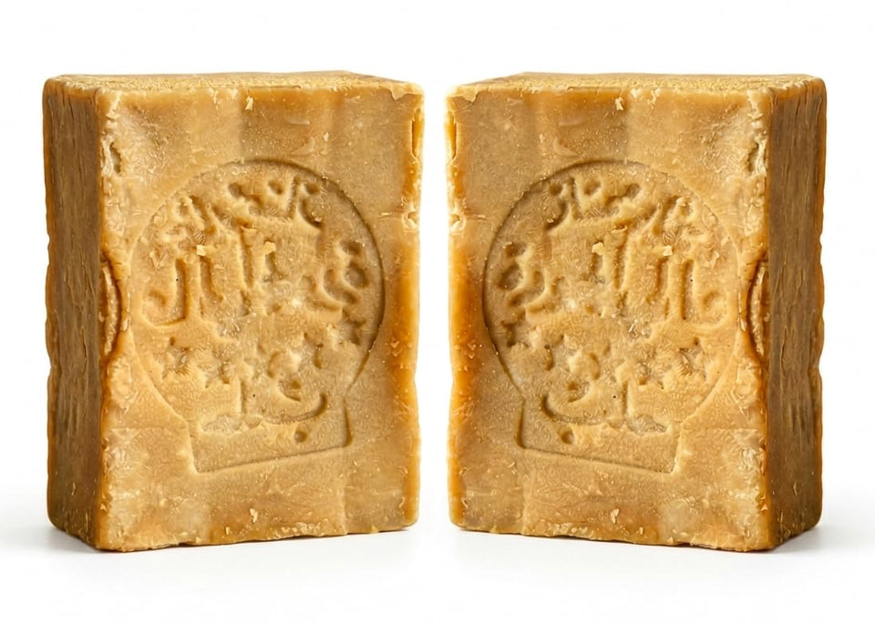 JUSIZA Aleppo soap front packaging showing traditional look and natural benefit