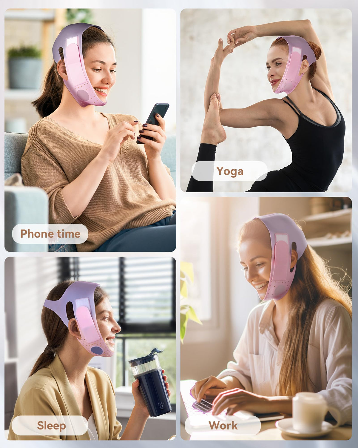 JUSMORE lifestyle image at desk showing discreet wear during daily tasks benefit