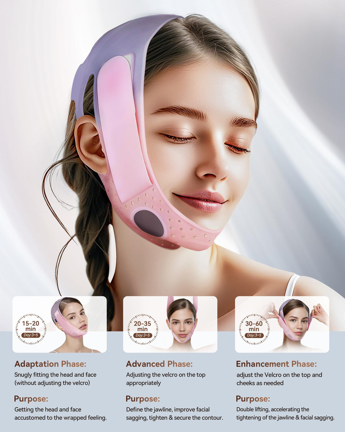 JUSMORE worn on model side profile illustrating jawline lift and confident look