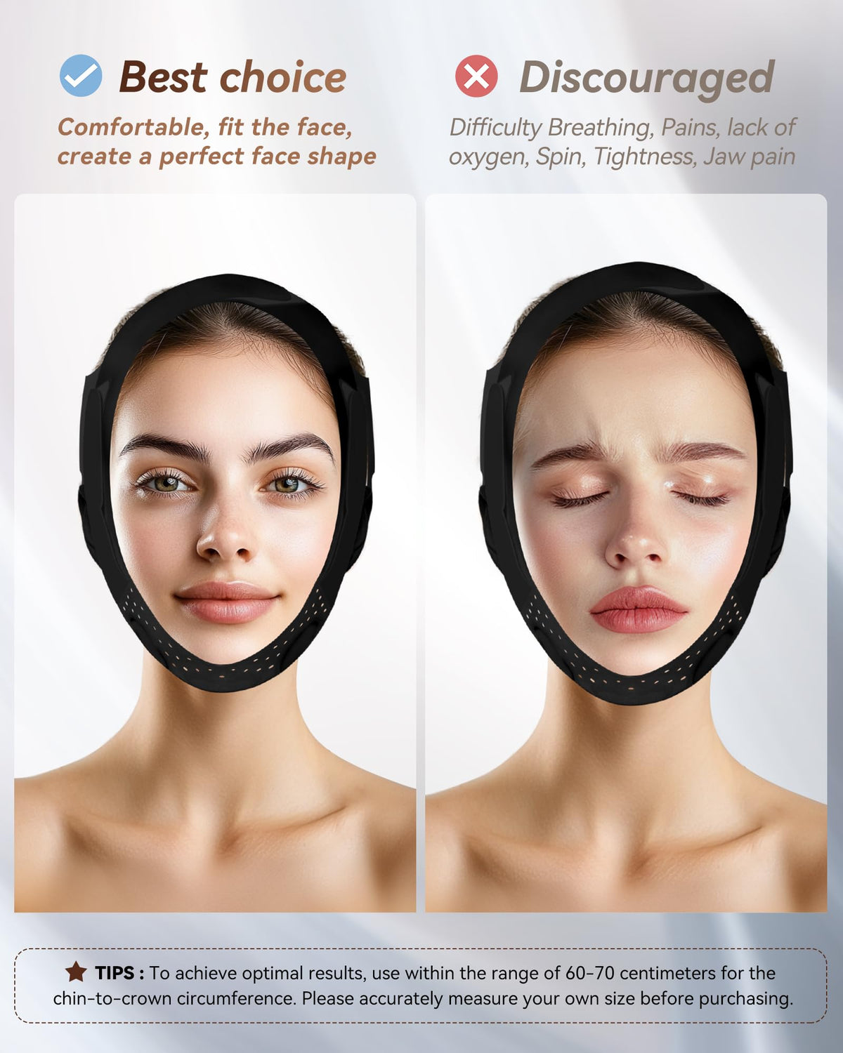 JUSMORE worn during daytime demonstrating discreet jawline support