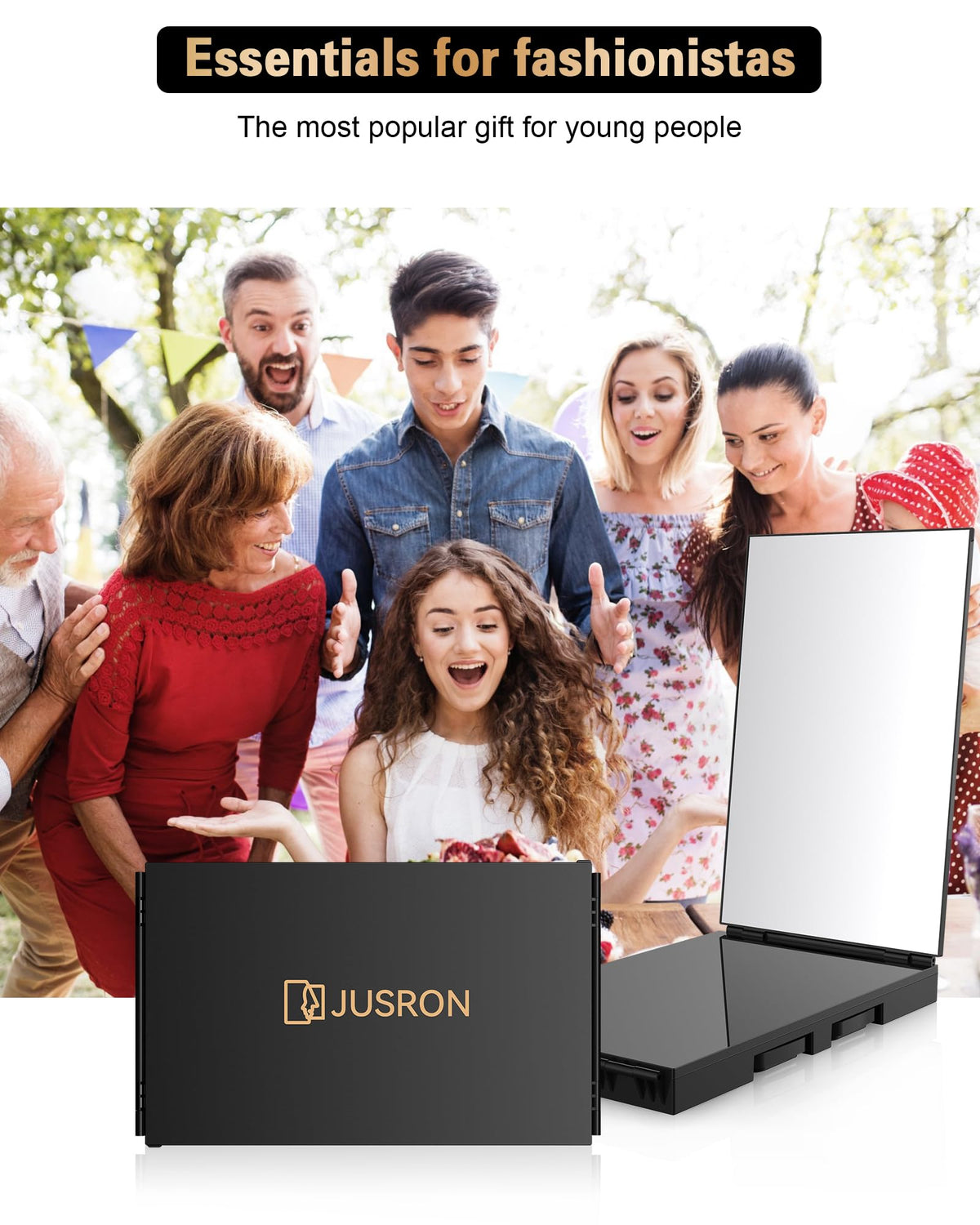 JUSRON HD glass closeup reflection showing distortion-free clarity benefit