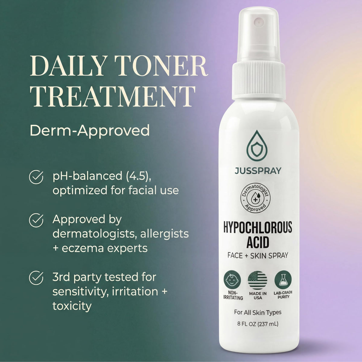 Jusspray used after shaving to soothe skin and reduce redness