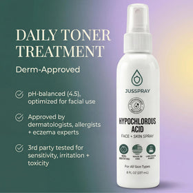 Jusspray used after shaving to soothe skin and reduce redness