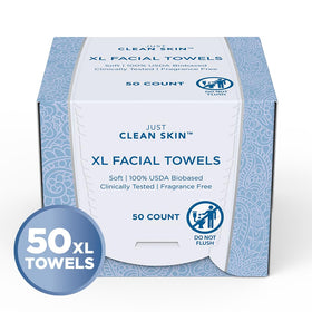 Just Clean Skin single dry towel flat lay showing large size