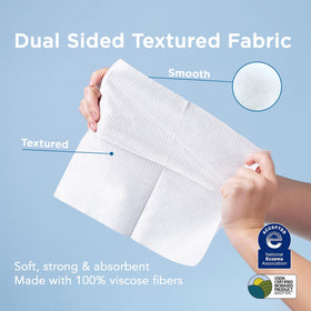 Just Clean Skin close-up of towel texture for gentle exfoliation