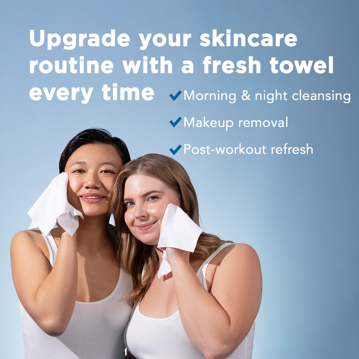 Just Clean Skin towel absorbing cleanser to show ultra-absorbency