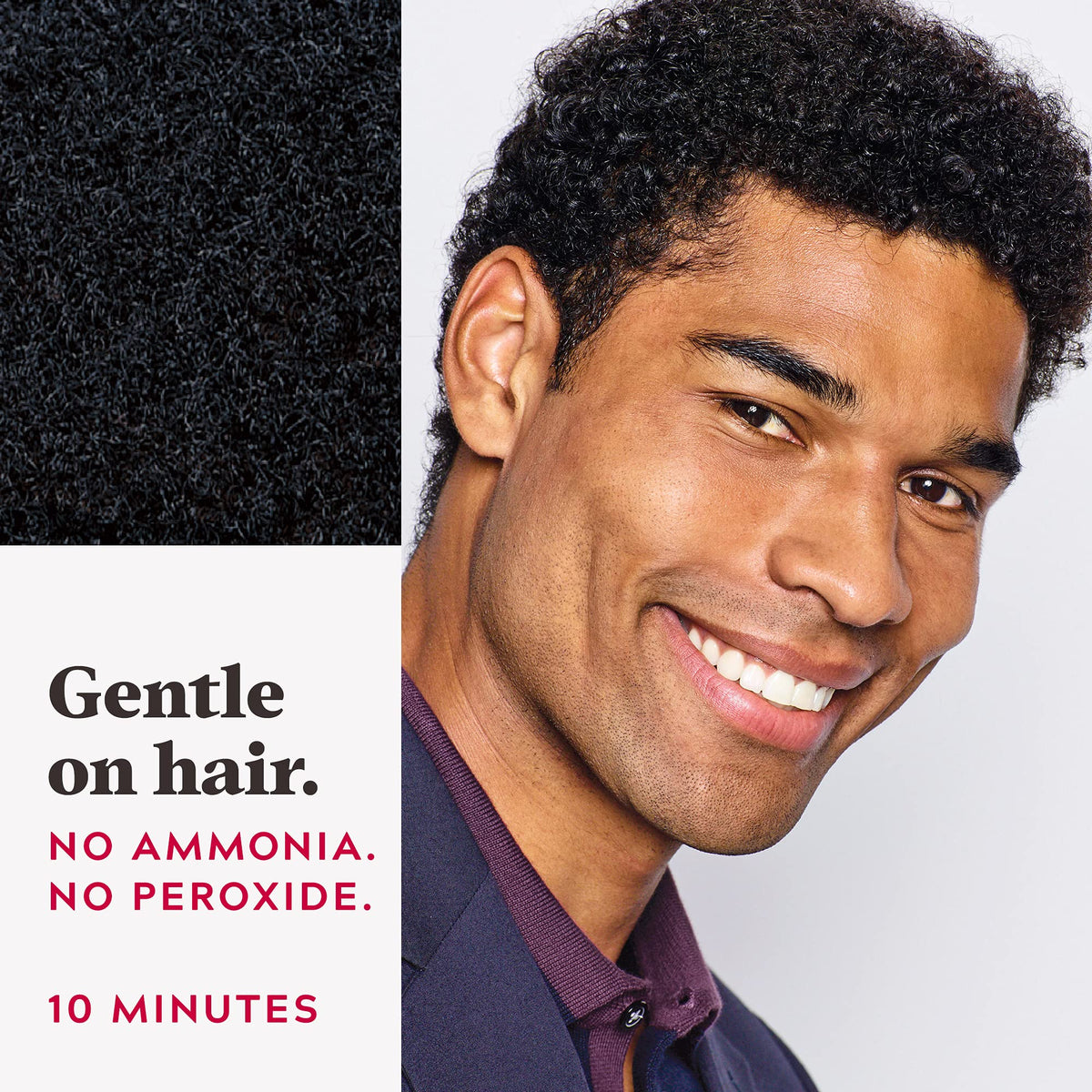 Just For Men applicator comb being used on hair for precise gray coverage