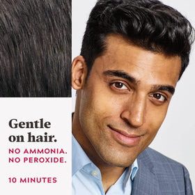Just For Men applied to hair demonstrating targeted gray coverage benefit