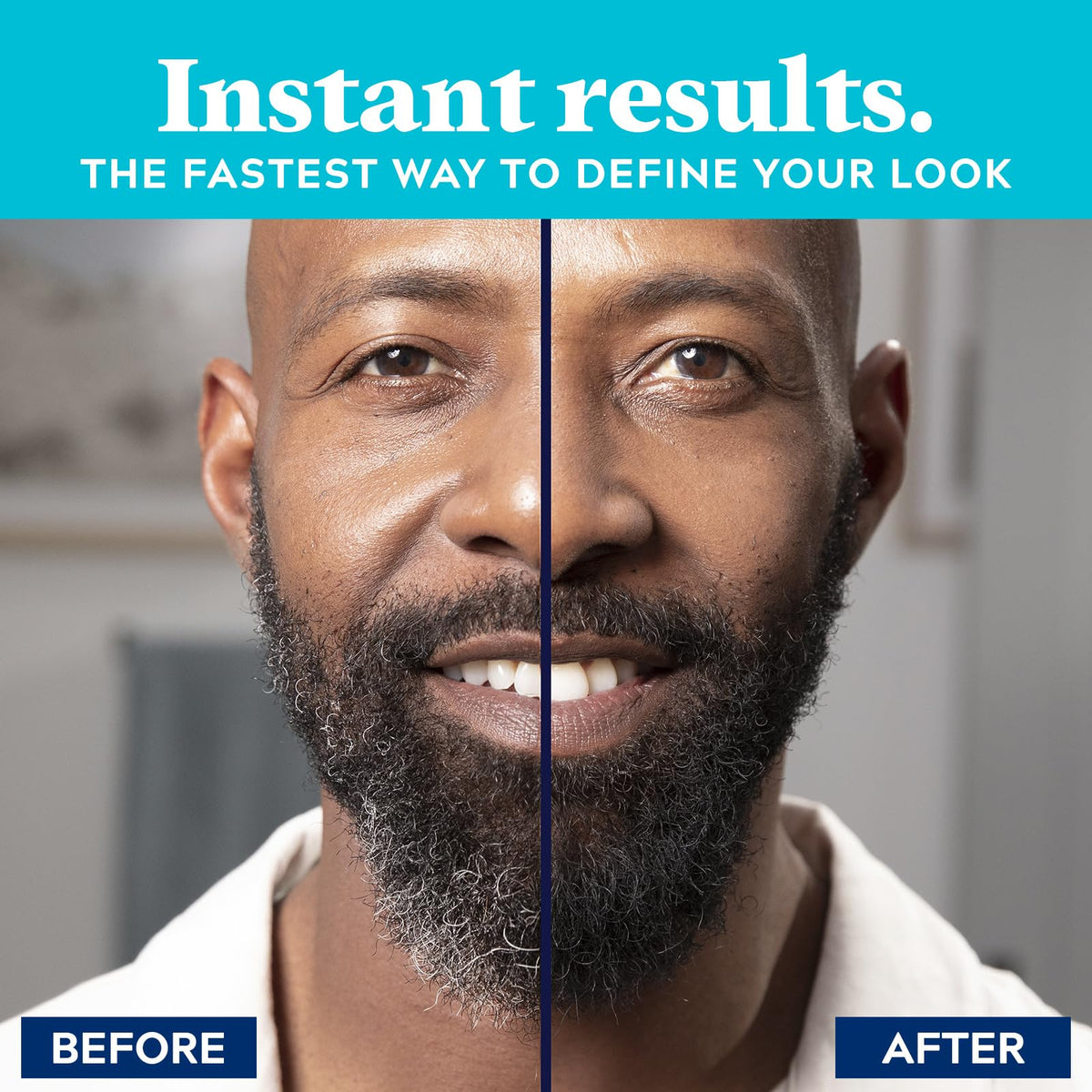 Just for Men brush applying color to beard for precise control and coverage