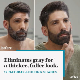 Just For Men brush applicator close-up for precise beard coverage