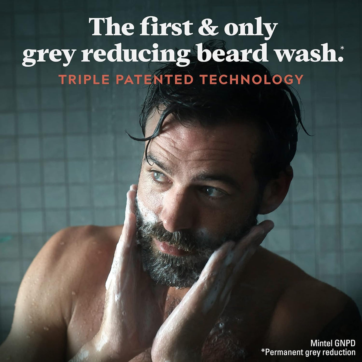 Just for Men side-by-side beard comparison showing gradual grey reduction