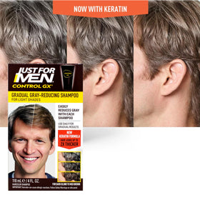 Just for Men Control GX before and after comparison showing gradual greying reduction