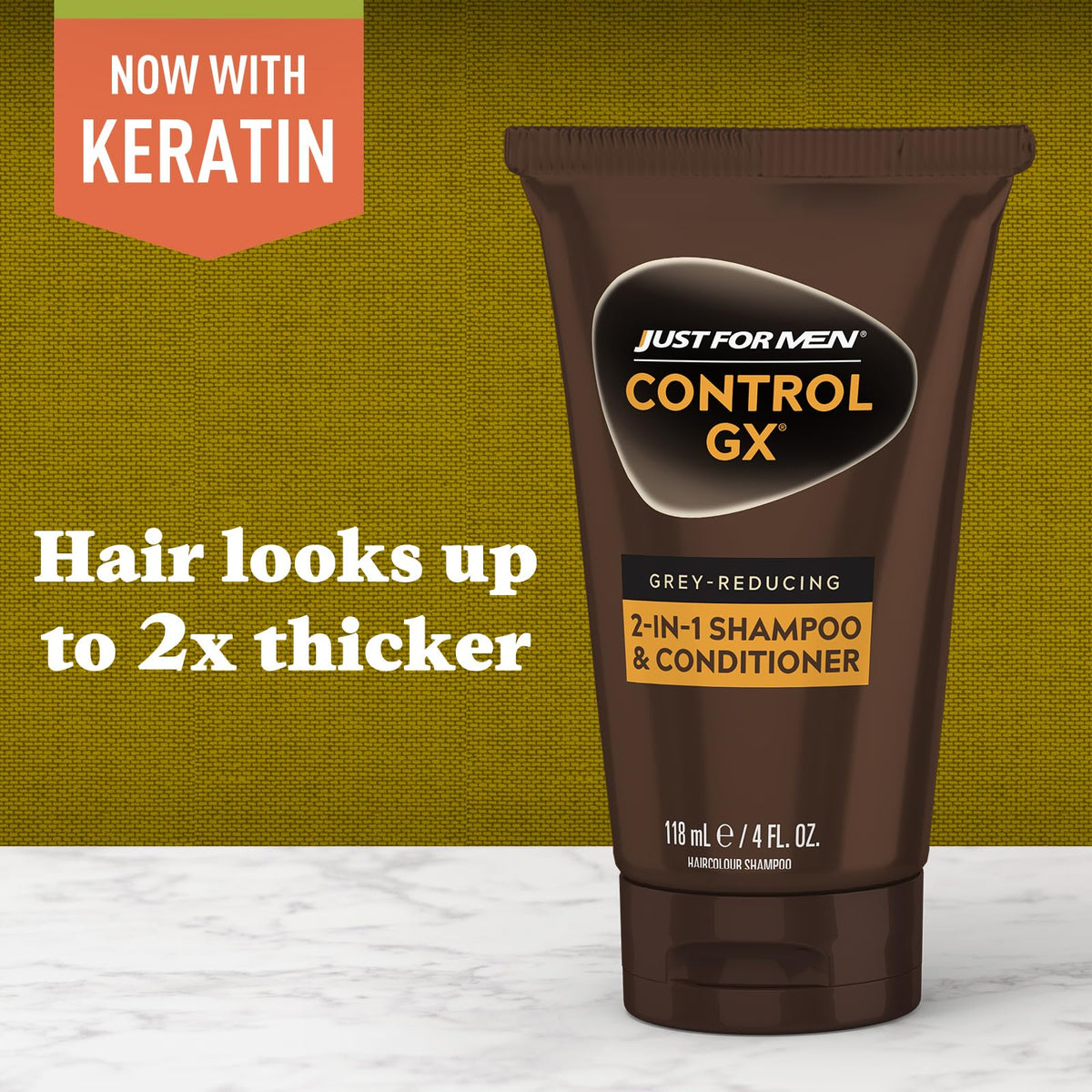 Just for Men Control GX close-up of shampoo texture highlighting conditioning effect