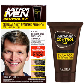Just for Men Control GX front bottle showing product and packaging benefit