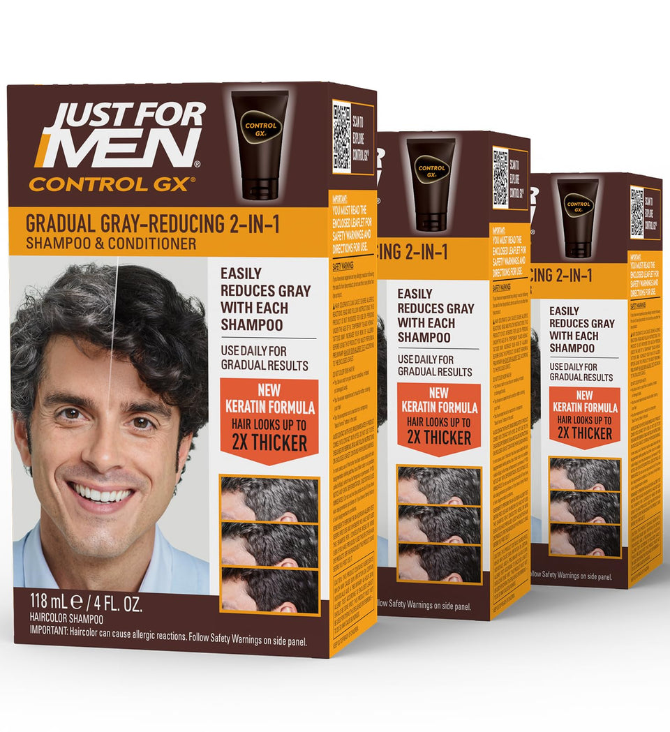 Just for Men Control GX front packaging showing bottle and brand benefit
