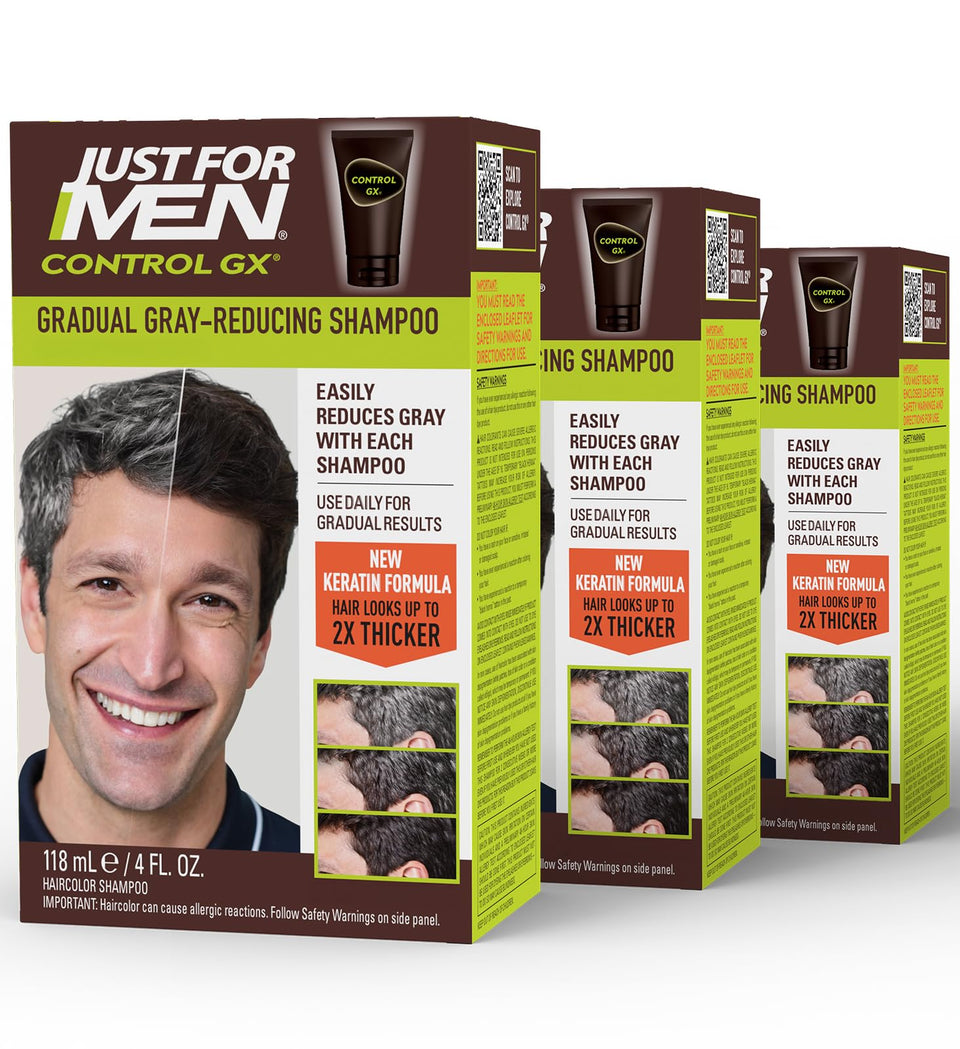 Just for Men Control GX front packaging showing bottles and gradual color benefit