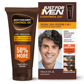 Just for Men Control GX front packaging showing bottle and label benefits
