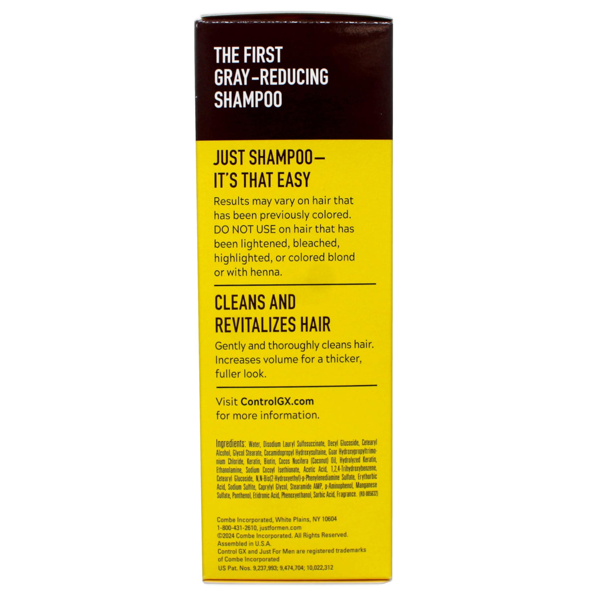 Just for Men Control GX label close-up showing key ingredient information