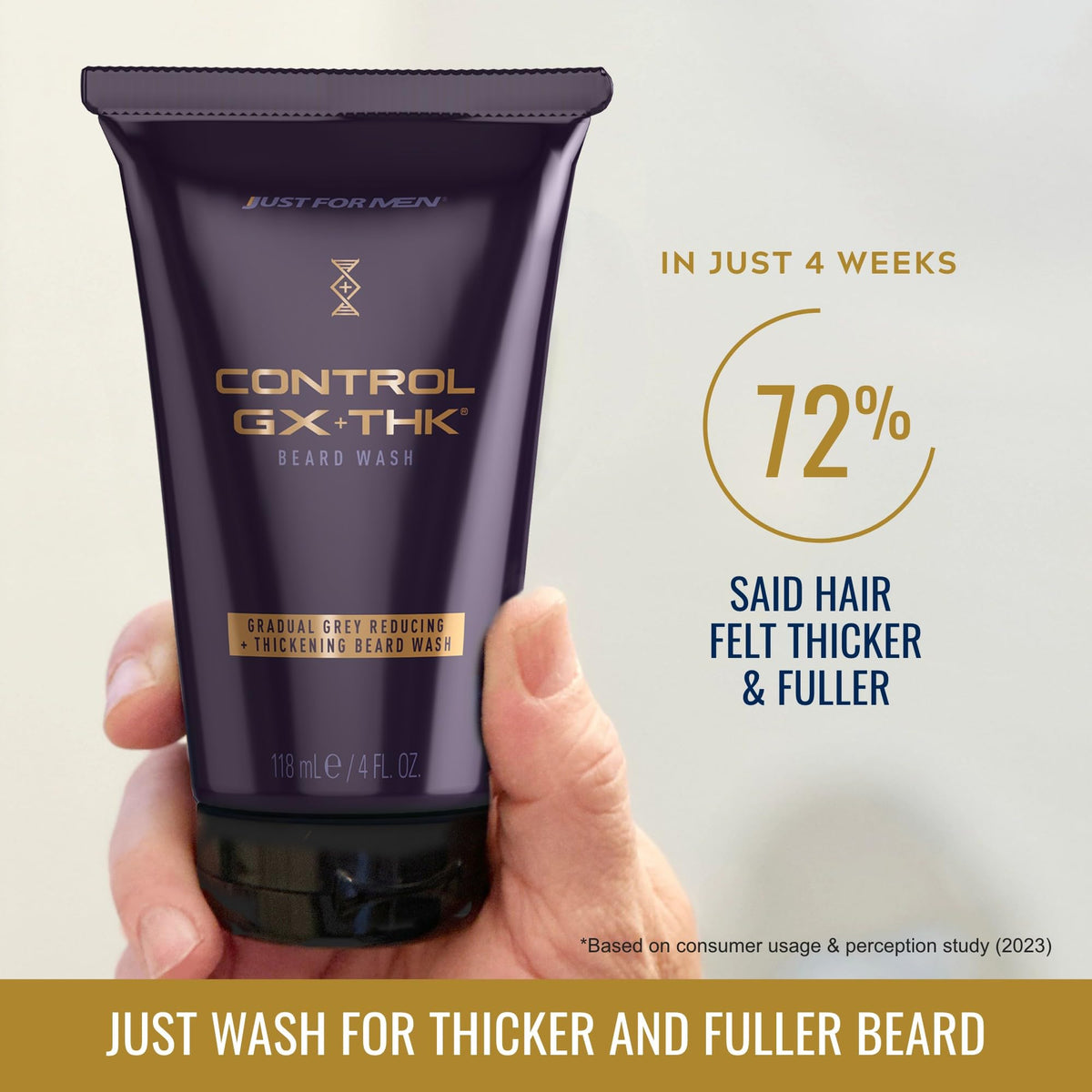 Just for Men Control GX + THK lather texture close-up demonstrating rich foam