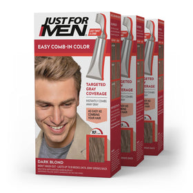 Just For Men front packaging showing Dark Blond A-15 and benefits