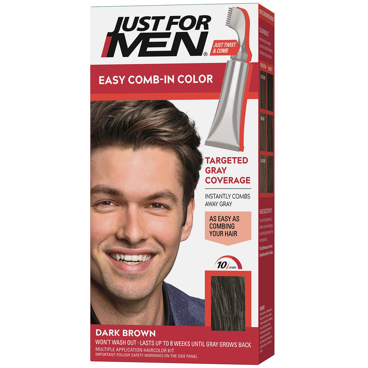 Just For Men front packaging showing shade and benefits