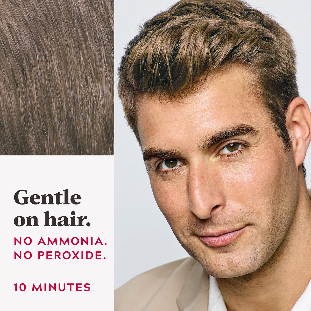Just For Men applicator comb applying color to hair for quick coverage