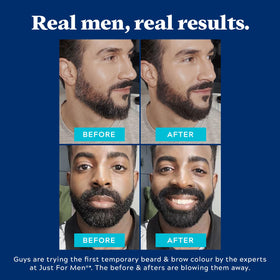 Just for Men used on eyebrows to create sharper, well-defined arches