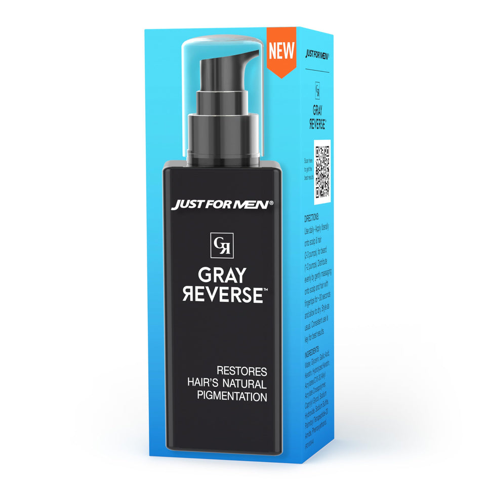 Just for Men front packaging showing bottle and label, clear product identity and benefit